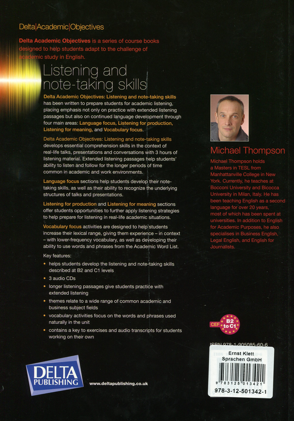 [object Object] «Listening and Note Taking Skills B2-C1. Coursebook (+3 CD-ROMs)», автор Майкл Томпсон - фото №2 - мініатюра