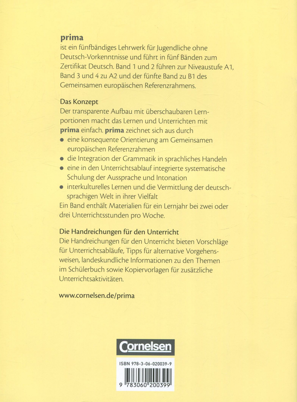 Бумажная книга «Prima A1. Deutsch fur Jugendliche. Band 1. Handreichungen fur den Unterricht», автор Фридерике Джин - фото №1