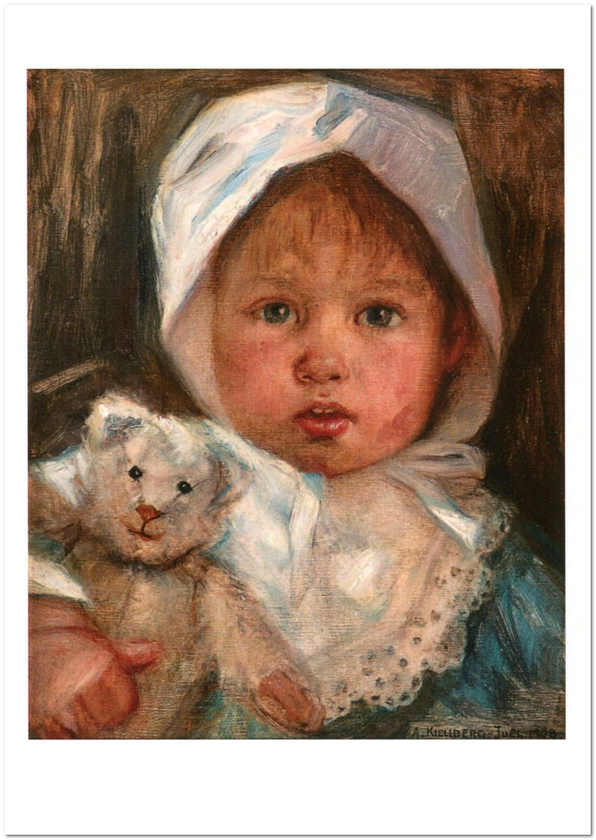 «Открытка Astrid Kjellberg-Juel — Girl with Teddy Bear (AKJ01)», бренда Artistic Card - фото №1
