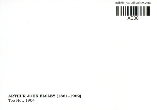  «Листівка Arthur John Elsley — Too Hot (AE30)», бренду Artistic Card - фото №1