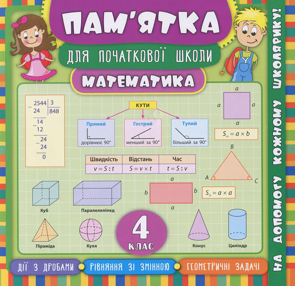Бумажная книга «Пам’ятка для початкової школи. Математика. 4 клас», автор Ирина Соколова - фото №1