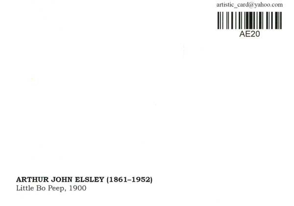  «Открытка Arthur John Elsley — Little Bo Peep (AE20)», бренда Artistic Card - фото №1