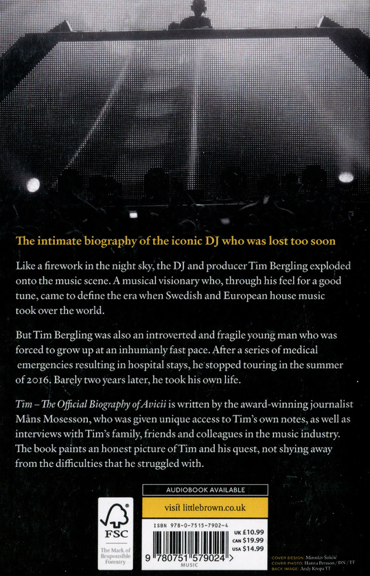 Паперова книга «Tim. The Official Biography of Avicii», автор Манс Мозессон - фото №1