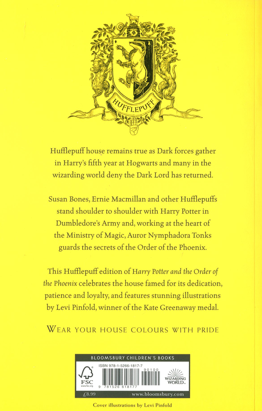 Бумажная книга «Harry Potter and the Order of the Phoenix. Hufflepuff Edition», автор Джоан Роулинг - фото №1