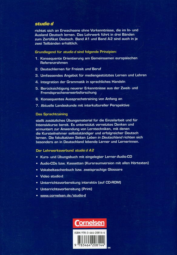 Бумажная книга «Studio D in Teilbanden: Sprachtraining A2 (Einheit 1-6) (German Edition)», автор Рита Мария Ниман - фото №1