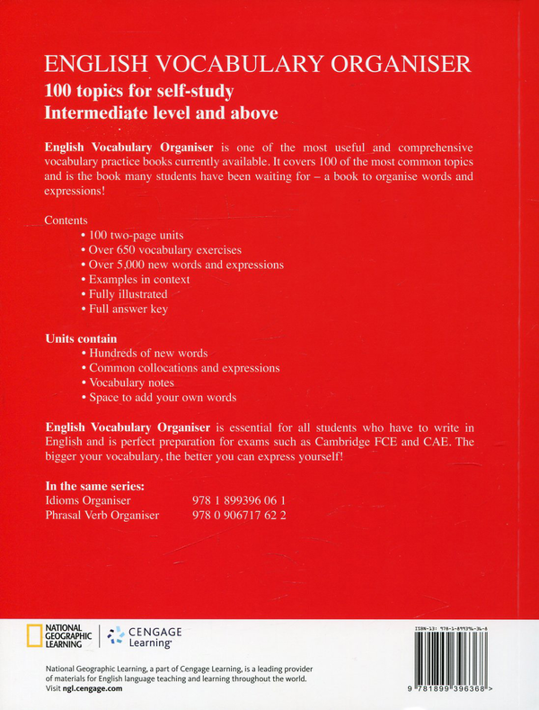 Бумажная книга «English Vocabulary Organiser: 100 Topics for Self Study», автор Крис Гаф - фото №1
