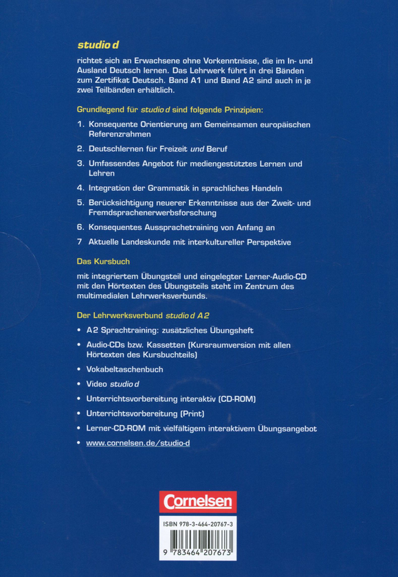 Бумажная книга «Studio d A2. Deutsch als Fremdsprache. Teilband 1. Kurs- und Ubungsbuch (+ CD)», авторов Герман Функ, Кристина Кун, Силке Демме - фото №1