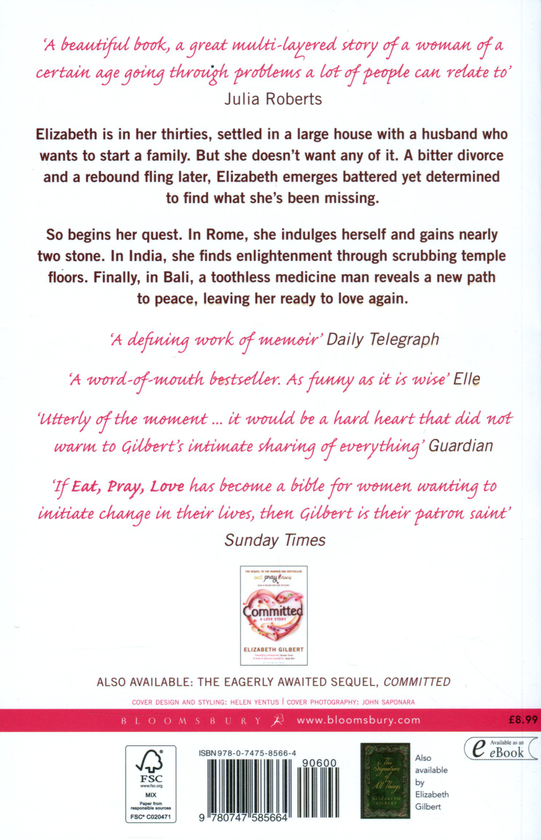 Паперова книга «Eat Pray Love. One Woman's Search for Everything », автор Елізабет Ґілберт - фото №1