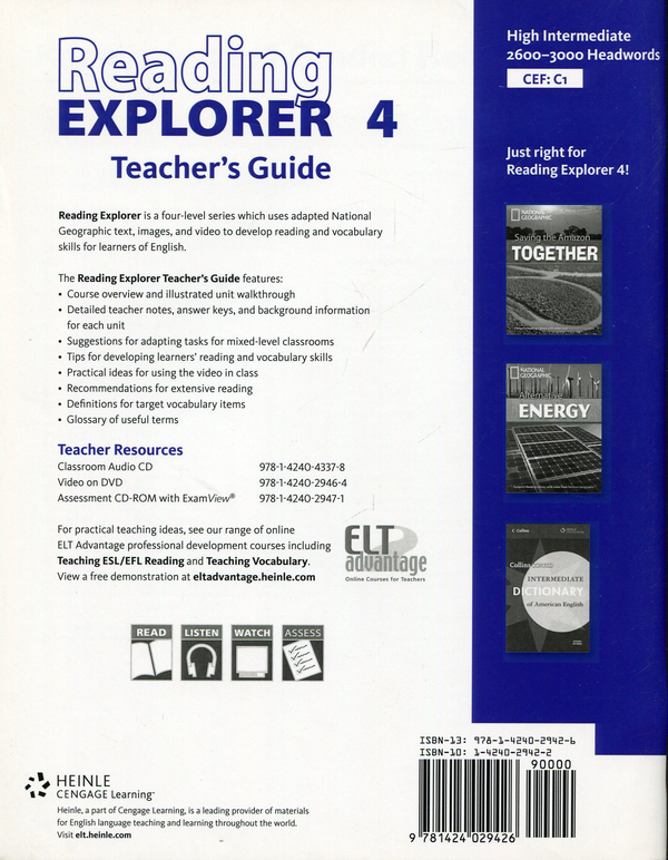 Паперова книга «Reading Explorer 4 Teachers Book», авторів Пол Макінтайр, Ненсі Дуглас - фото №1