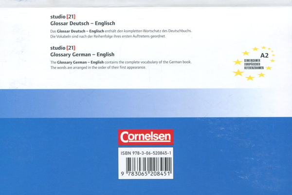 Паперова книга «Studio 21 A2. Glossar Deutsch-Englisch / Glossary German-English» - фото №1