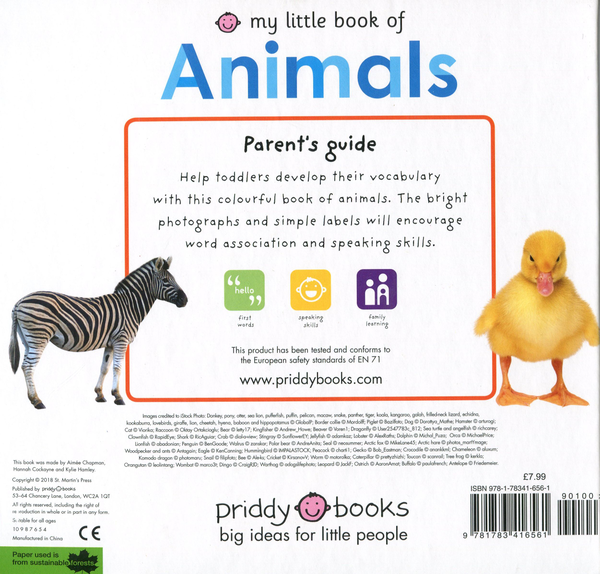 Бумажная книга «My Little Book of Animals», автор Роджер Придди - фото №1