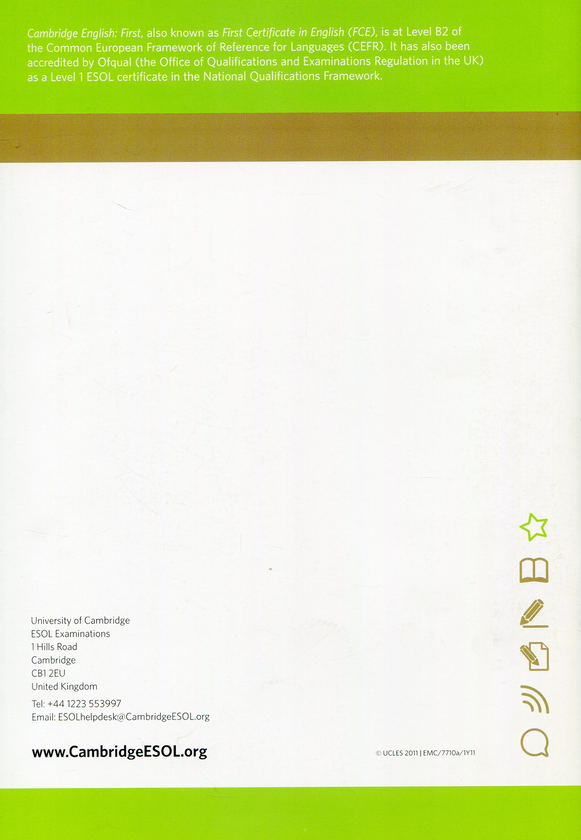 Бумажная книга «Cambridge English First Certificate in English. Past Paper Pack 2011 (FCE) (+ CD-ROM)» - фото №1