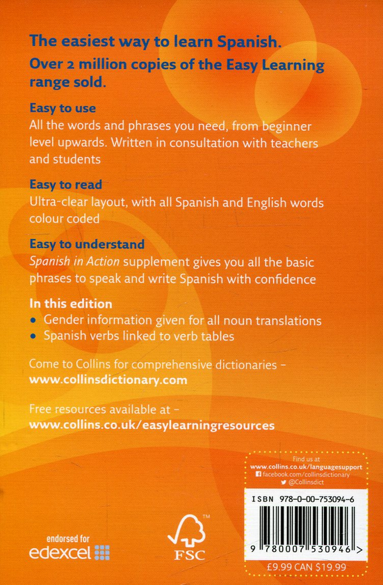 Бумажная книга «Collins Easy Learning Spanish Dictionary » - фото №1