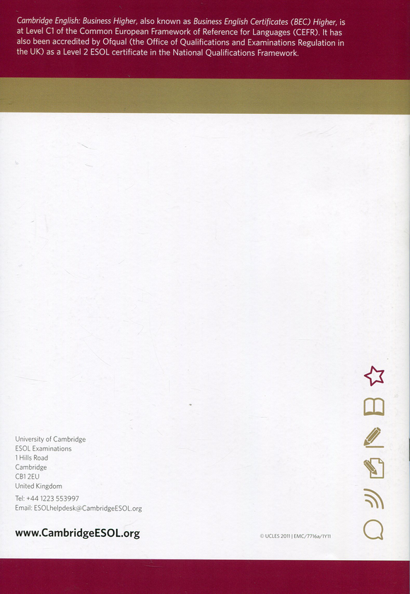 Бумажная книга «Cambridge English Business Higher. Past Paper Pack 2011 (BEC) (+ CD-ROM)» - фото №1