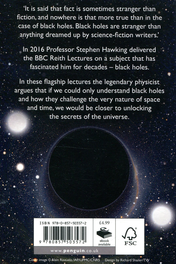 Паперова книга «Black Holes. The Reith Lectures», автор Стівен Гокінґ - фото №1