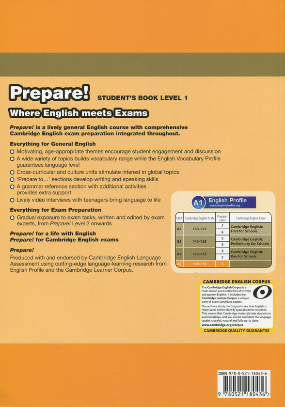 Паперова книга «Cambridge English Prepare! Level 1. Student's Book», авторів Джоанна Коста, Мелані Вільямс - фото №1