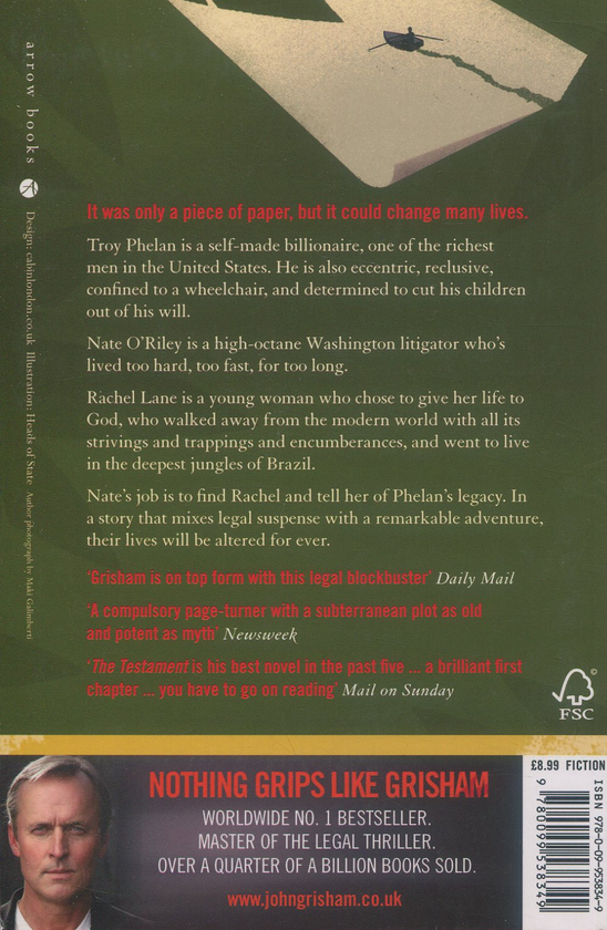 Паперова книга «The Testament», автор Джон Ґрішем - фото №1