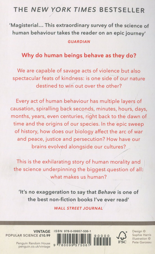 Бумажная книга «Behave. The Biology of Humans at Our Best and Worst», автор Роберт Сапольски - фото №1