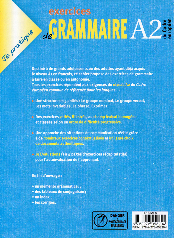 Бумажная книга «Je partique - exercices de grammaire A2 Du Cadre Europeen» - фото №1