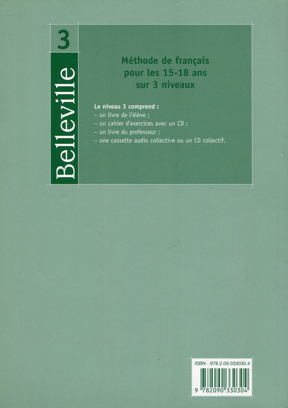 Паперова книга «Belleville Level 3 Teacher's Guide (French Edition)», авторів Оділь Гранд-Клемент, Алін Волте, Вікі Мур - фото №1