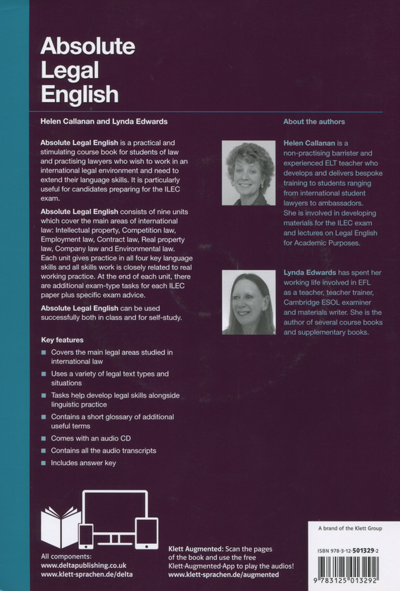 Бумажная книга «Delta Business English. Absolute Legal English B2-C1. Coursebook with Audio CD», авторов Линда Эдвардс, Хелен Калланан - фото №1