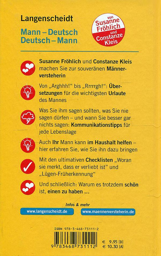 Паперова книга «Langenscheidt Mann - Deutsch / Deutsch - Mann», авторів Сусанна Фроліх, Констанц Клейс - фото №1