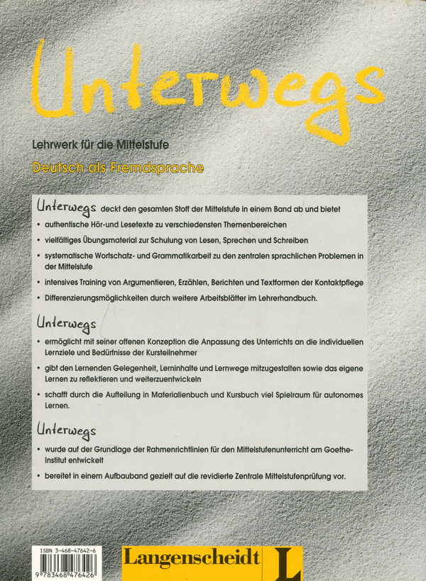 Паперова книга «Unterwegs. Lehrerhandbuch mit Kopiervorlagen», авторів Клеменс Бальманн, Єва Брейндл, Ханс-Дітер Дракслер, Карін Енде, Гюнтер Шторч - фото №1