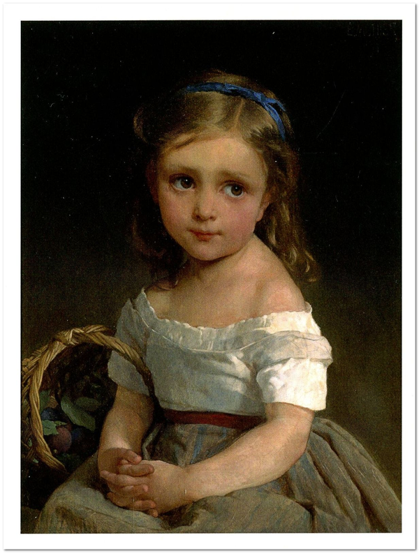 «Открытка Emile Munier - Girl with a Plum Basket (EMU08)», бренда Artistic Card - фото №1