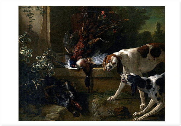  «Открытка Jean-Baptiste Oudry — Hounds with Wild-Fowl and Game (JO05)», бренда Artistic Card - фото №1