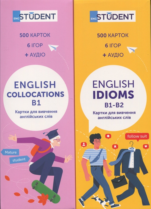[object Object] «Картки англійських слів - Idioms B1-B2 & Collocations B1 (1000 карток)» - фото №1
