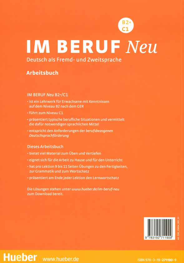 Паперова книга «Підручник Im Beruf NEU B2+/C1 Arbeitsbuch», автор Забіне Шультер - фото №1