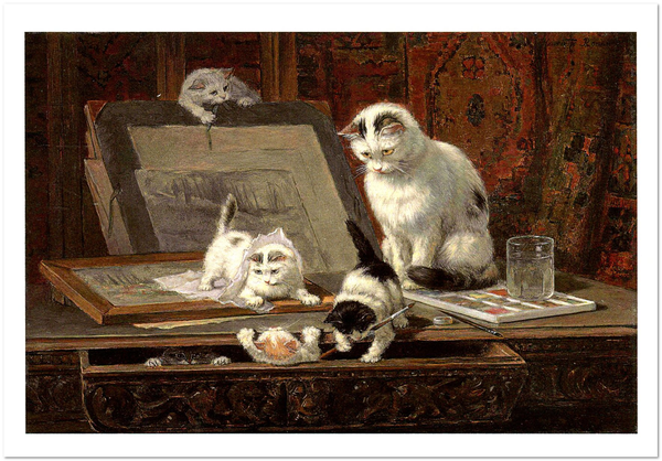  «Открытка Henriette Ronner-Knip — The Kitten’s Art Lesson (HRK55)», бренда Artistic Card - фото №1
