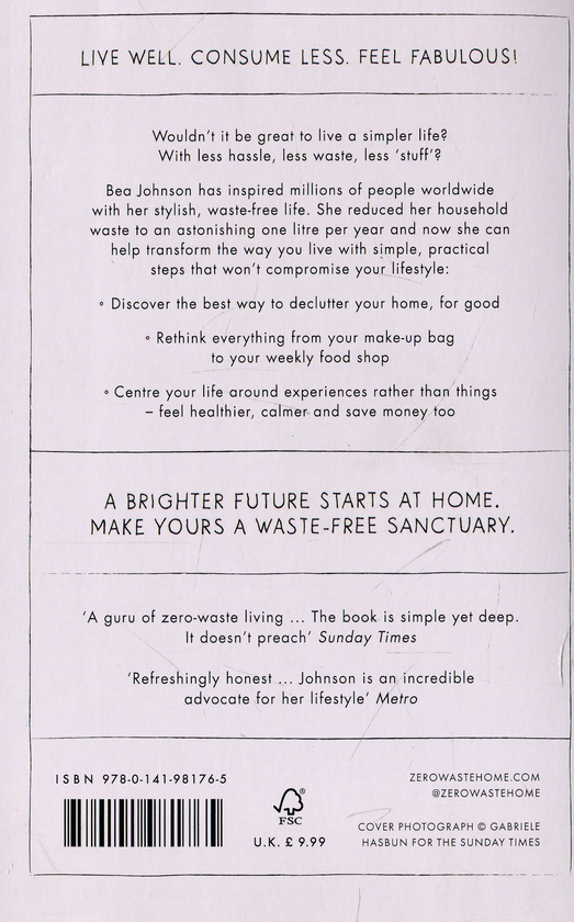 Паперова книга «Zero Waste Home: The Ultimate Guide To Simplifying Your Life», автор Беа Джонсон - фото №1