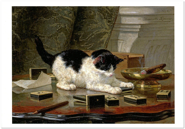 «Открытка Henriette Ronner-Knip — The Cat at Play (HRK53)», бренда Artistic Card - фото №1