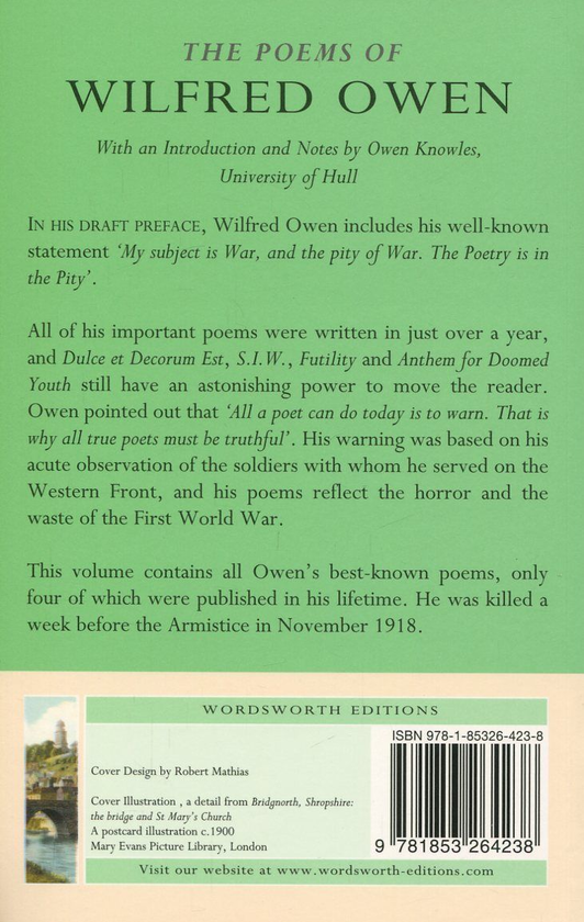 Бумажная книга «The Poems of Wilfred Owen», автор Уилфред Оуэн - фото №1