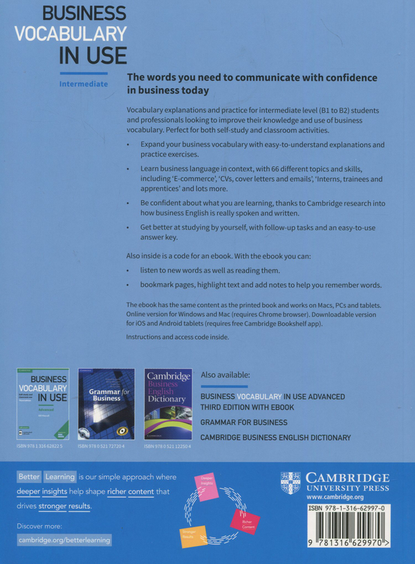 Паперова книга «Business Vocabulary in Use: Intermediate Book with Answers and Enhanced ebook Self-Study and Classroom Use», автор Білл Маскулл - фото №1