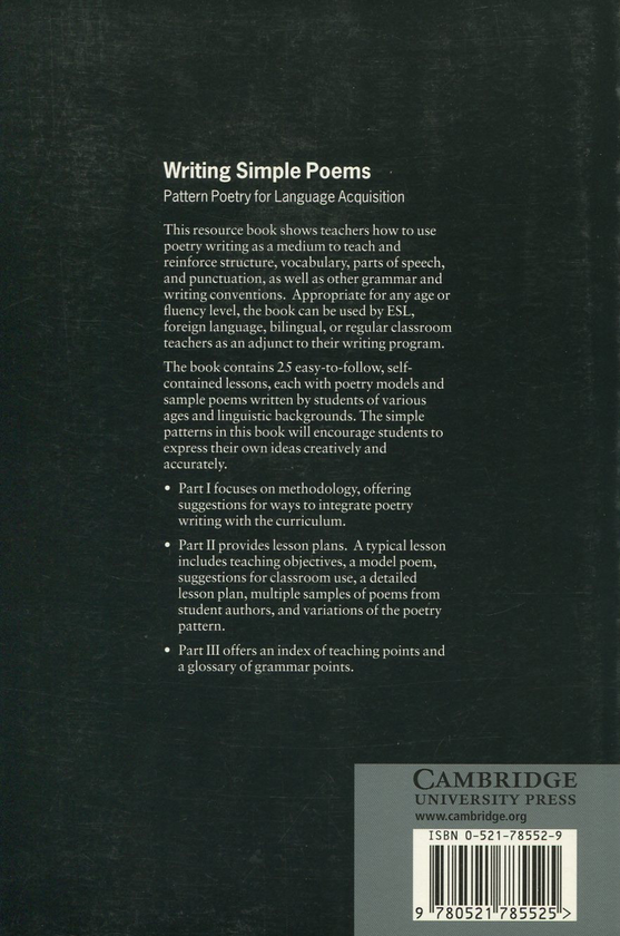 Паперова книга «Writing Simple Poems. Pattern Poetry for Language Acquisition», авторів Вікі Холмс, Маргарет Маултон - фото №1