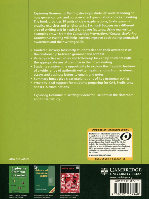 Паперова книга «Exploring Grammar in Writing. Upper-intermediate and advanced (+ answers)», автор Ребекка Хаджес - фото №1