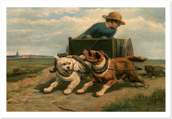 «Открытка Henriette Ronner-Knip — Boy with a Dog Cart (HRK42)», бренда Artistic Card - фото №1