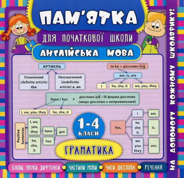 Бумажная книга «Англійська мова. Граматика. 1-4 класи», автор Лариса Зиновьева - фото №1