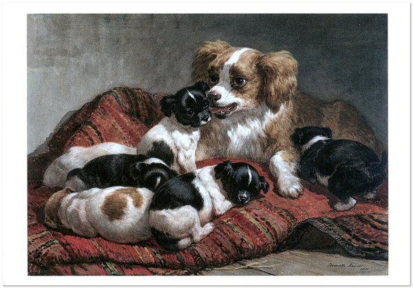 «Открытка Henriette Ronner-Knip — Mother Dog with Six Puppies (HRK29)», бренда Artistic Card - фото №1