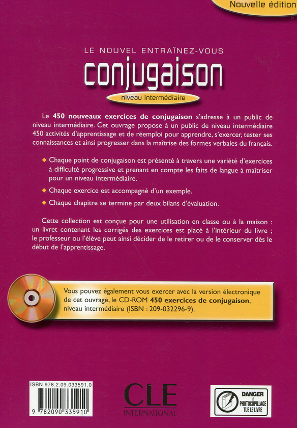 Бумажная книга «Conjugaison 450. Nouveaux Exercices Intemediaire Livre+corriges», автор Одиль Гранд-Клемент - фото №1