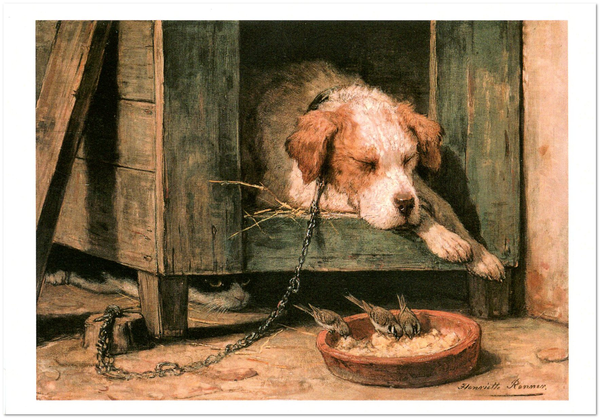 «Открытка Henriette Ronner-Knip — Parasites (HRK28)», бренда Artistic Card - фото №1