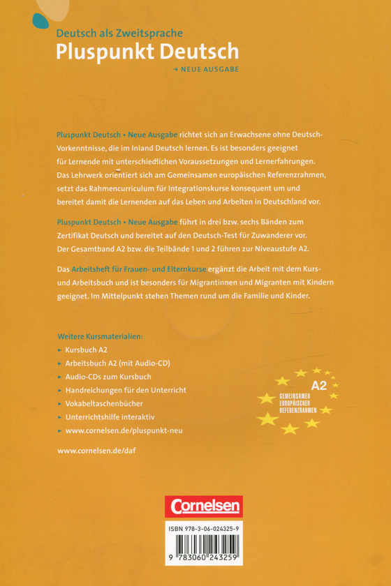 Паперова книга «Pluspunkt Deutsch. A2 Arbeitsheft fur Frauen- und Elternkurse (+ CD)», авторів Верена Драйсіг, Єва Котарба - фото №1