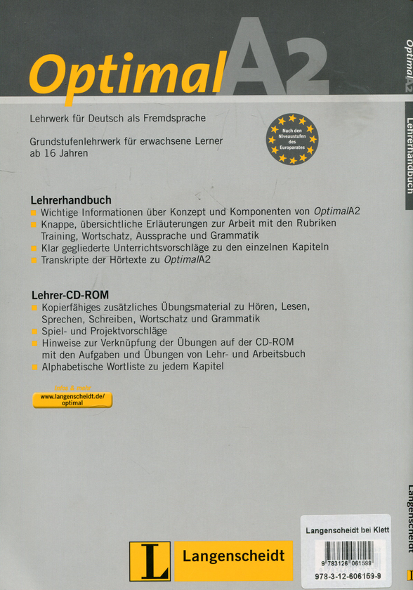 [object Object] «Optimal A2. Lehrerhandbuch (+ CD-ROM)», автор Эльке Бюргер - фото №2 - миниатюра