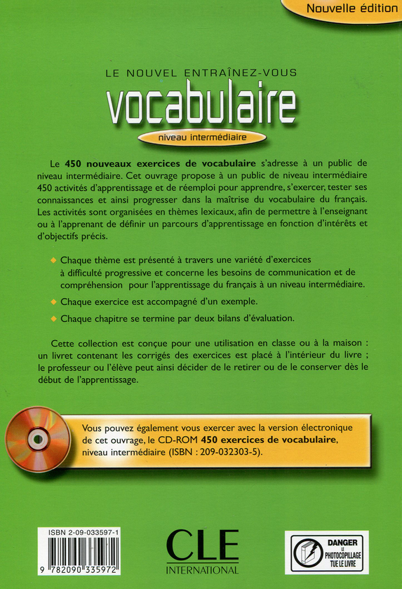 Бумажная книга «450 Vocabulaire. Intermediaire Livre+corriges», автор Тьерри Галлиер - фото №1