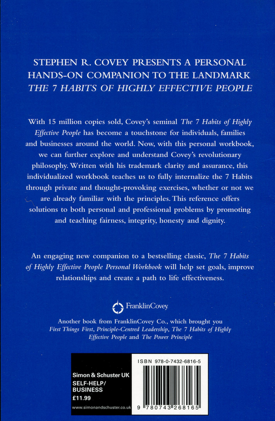 Паперова книга «The 7 Habits of Highly Effective People Personal Workbook», автор Стівен Кові - фото №1
