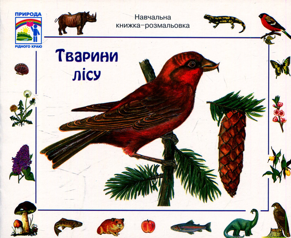 Книга Тварини лісу. Навчальна книжка-розмальовка