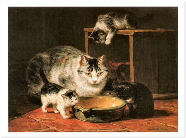 «Открытка Henriette Ronner-Knip - After the Meal (HRK12)», бренда Artistic Card - фото №1