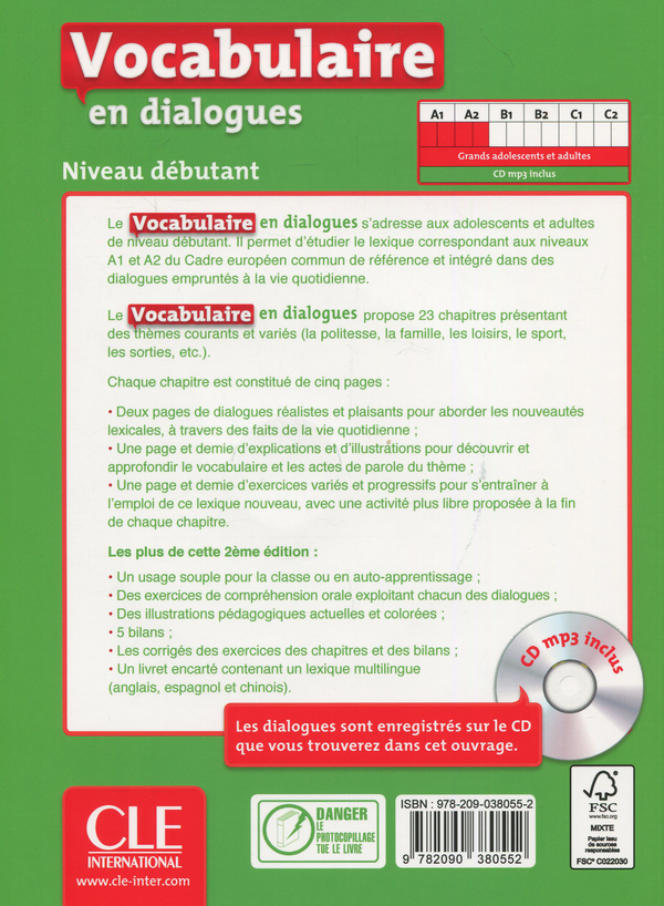 Паперова книга «En dialogues FLE Vocabulaire Debutant A1/A2 Livre (+ CD)» - фото №1